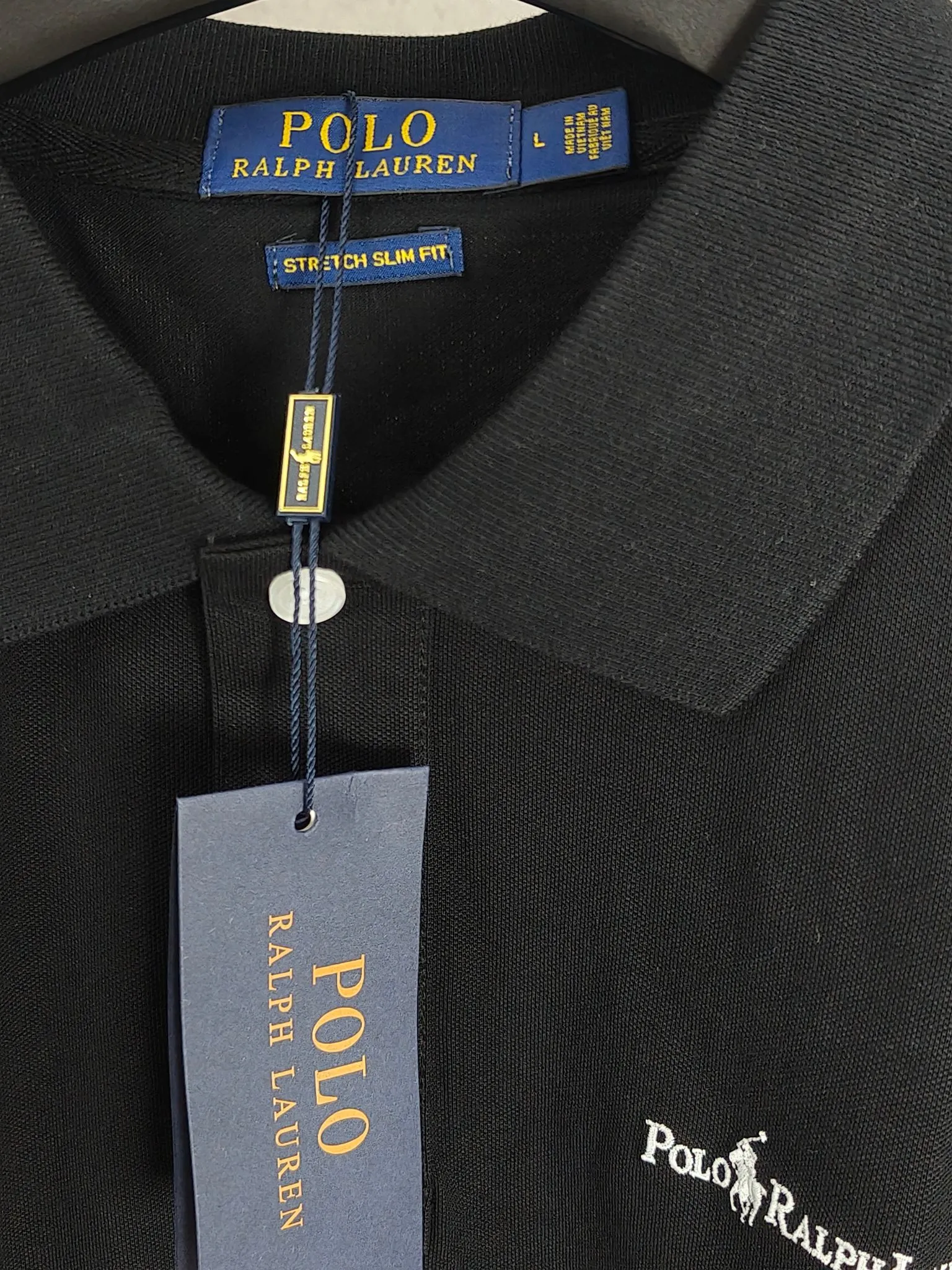 P190 Real shot quality high version of Ralph Lauren RL pony classic embroidered polo shirt short-sleeved high-end quality complete with three labels, comfortable and breathable, classic and simple, exquisite and fashionable, details showing high-end quality Color: black white navy blue Size: M-XXL